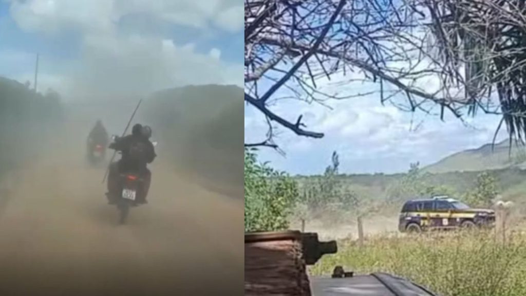 Indígenas perseguem viaturas da PRF com arcos e flechas durante operação em Roraima